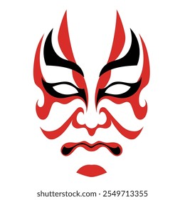 Japanese Kabuki make up, vector illustration