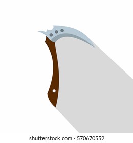 Japanese Kama weapon icon. Flat illustration of Japanese  kama weapon vector icon for web   on white background