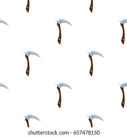 Japanese Kama weapon pattern seamless background in flat style repeat vector illustration