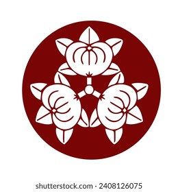 Japanese kamon crest symbol. Japanese cultural clan stamp.