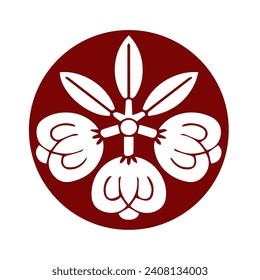 Japanese kamon crest symbol. Japanese cultural clan stamp.