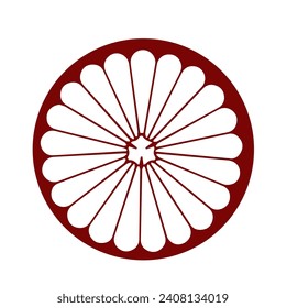 Japanese kamon crest symbol. Japanese cultural clan stamp.