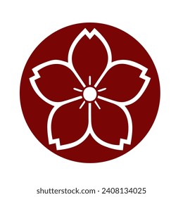 Japanese kamon crest symbol. Japanese cultural clan stamp.