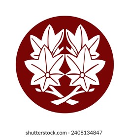 Japanese kamon crest symbol. Japanese cultural clan stamp.