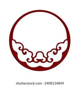 Japanese kamon crest symbol. Japanese cultural clan stamp.