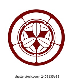 Japanese kamon crest symbol. Japanese cultural clan stamp.