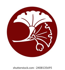 Japanese kamon crest symbol. Japanese cultural clan stamp.