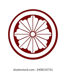 Japanese kamon crest symbol. Japanese cultural clan stamp.