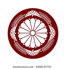 Japanese kamon crest symbol. Japanese cultural clan stamp.