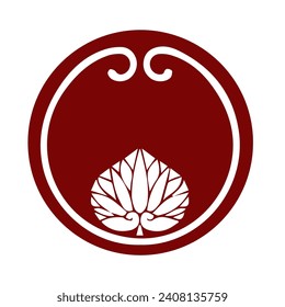Japanese kamon crest symbol. Japanese cultural clan stamp.