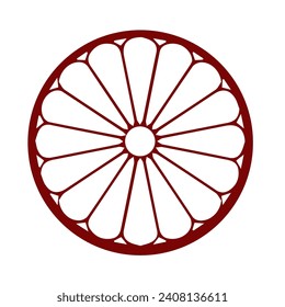 Japanese kamon crest symbol. Japanese cultural clan stamp.