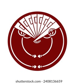 Japanese kamon crest symbol. Japanese cultural clan stamp.