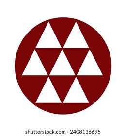 Japanese kamon crest symbol. Japanese cultural clan stamp.