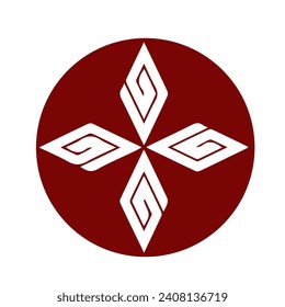 Japanese kamon crest symbol. Japanese cultural clan stamp.