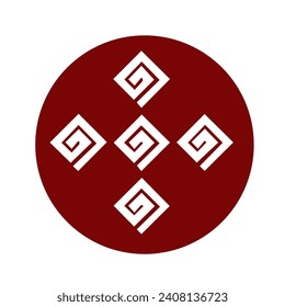 Japanese kamon crest symbol. Japanese cultural clan stamp.