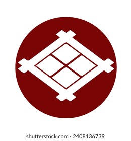 Japanese kamon crest symbol. Japanese cultural clan stamp.