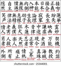 Japanese Kanji Chinese Symbols 8 Stock Vector Royalty Free