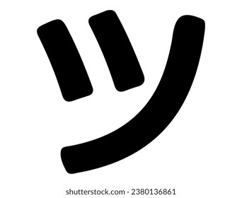 Japanese katakana alphabet silhouette vector art