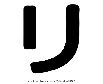 Japanese katakana alphabet silhouette vector art