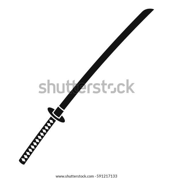 日本の刀のアイコン ウェブ用の日本の刀のベクター画像アイコンの簡単なイラスト のベクター画像素材 ロイヤリティフリー 591217133