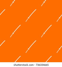 Japanese katana pattern repeat seamless in orange color for any design. Vector geometric illustration