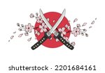 Japanese katana sword vector illustration