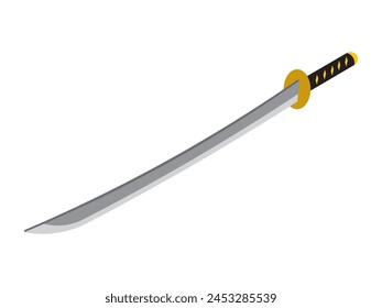 Japanese katana vector illustration. Samurai, kanata swords, samurai katana icon. Can use for logo, infographic, banner, poster, web design. Isolated for web design and graphic on white background. 