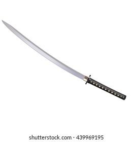 Japanese katana. Vector model.