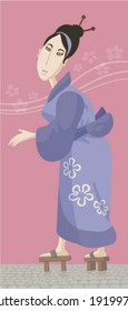Japanese in kimono