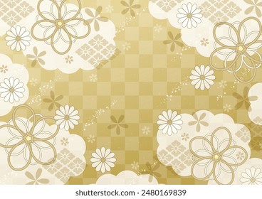 Japanese kimono design pattern gold