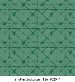 Japanese Kimono Vector Seamless Pattern, Trendy Tie Dye Geisha Ornament. Wabi Sabi Ikat Geo Texture, Asian Kimono Fashion Watercolor Batik Design. Textured Shibori Bohemian Seamless Summer Pattern