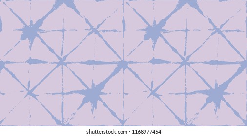 Japanese Kimono Vector Seamless Pattern, Funky Tie Dye Geisha Ornament. Asian Fashion Textile Watercolour Batik Print, Wabi Sabi Ikat Geo Texture. Trendy Shibori Geometric Seamless Summer Pattern