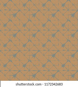 Japanese Kimono Vector Seamless Pattern, Trendy Tie Dye Geisha Ornament. Wabi Sabi Ikat Geo Texture, Asian Kimono Textile Watercolour Batik Design. Textured Shibori Geometric Seamless Summer Pattern