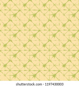 Japanese Kimono Vector Seamless Pattern, Female Tie Dye Organic Texture. Wabi Sabi Ikat Geo Texture, Asian Kimono Textile Watercolor Batik Design. Creative Shibori Geometric Seamless Summer Pattern