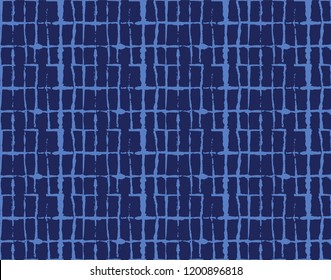 Japanese Kimono Vector Seamless Pattern, Trendy Tie Dye Organic Texture. Wabi Sabi Ikat Geo Texture, Asian Kimono Textile Watercolour Batik Design. Children Shibori Geometric Seamless Summer Pattern