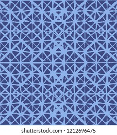 Japanese Kimono Vector Seamless Pattern, Female Tie Dye Organic Texture. Wabi Sabi Ikat Geo Texture, Asian Kimono Fabric Watercolor Batik Design. Textured Shibori Bohemian Seamless Summer Pattern