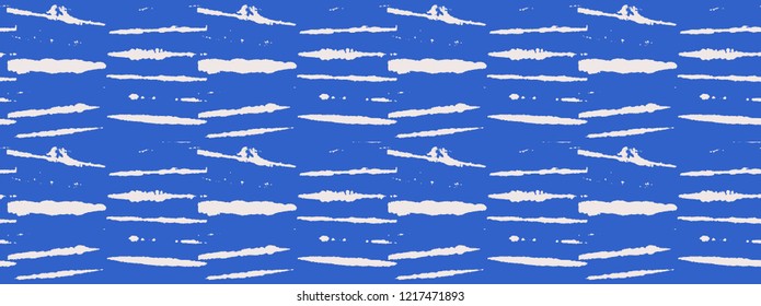 Japanese Kimono Vector Seamless Pattern, Trendy Tie Dye Geisha Ornament. Wabi Sabi Ikat Geo Texture, Asian Kimono Fabric Watercolor Batik Design. Children Shibori Geometric Seamless Summer Pattern