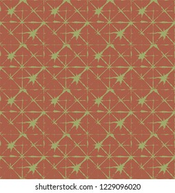 Japanese Kimono Vector Seamless Pattern, Trendy Tie Dye Organic Texture. Wabi Sabi Ikat Geo Texture, Asian Kimono Fashion Watercolour Batik Prints. Hand Painted Shibori Geometric Seamless Background
