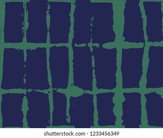 Japanese Kimono Vector Seamless Pattern, Trendy Tie Dye Organic Texture. Wabi Sabi Ikat Geo Texture, Asian Kimono Design Watercolour Batik Prints. Hand Painted Shibori Geometric Seamless Design