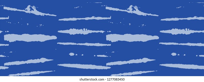 Japanese Kimono Vector Seamless Pattern, Artistic Tie Dye Geisha Ornament. Wabi Sabi Ikat Geo Texture, Asian Kimono Textile Watercolour Batik Prints. Children Shibori Geometric Seamless Summer Pattern
