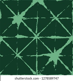Japanese Kimono Vector Seamless Pattern, Female Tie Dye Organic Texture. Wabi Sabi Ikat Geo Texture, Asian Kimono Fashion Watercolor Batik Design. Textured Shibori Bohemian Seamless Summer Pattern