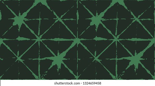 Japanese Kimono Vector Seamless Pattern, Female Tie Dye Organic Texture. Wabi Sabi Ikat Geo Texture, Asian Kimono Design Watercolour Batik Prints. Textured Shibori Bohemian Seamless Summer Pattern