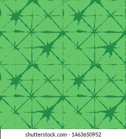 Japanese Kimono Vector Seamless Pattern Watercolour Batik Prints. Textured Shibori Geometric Seamless Summer Pattern
