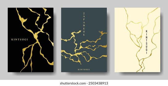 Japanese kintsugi art background kintsugi brochures Japanese patterns invitations weddings