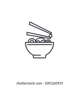 Japanese kitchen linear icon concept. Japanese kitchen line vector sign, symbol, illustration.