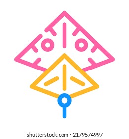 japanese kite color icon vector. japanese kite sign. isolated symbol illustration