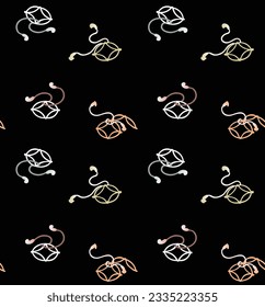 Japanese Kite Motif Flow Vector Seamless Pattern