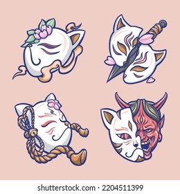 Japanese Kitsune Mask Asset Vector