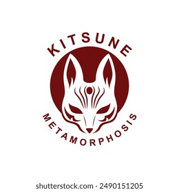 Japanese Kitsune Mask logo design .Perfect for entertainment, events, branding, and personal projects
