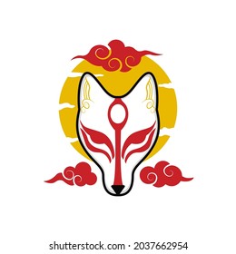 Japanese kitsune mask, Vector illustration eps.10